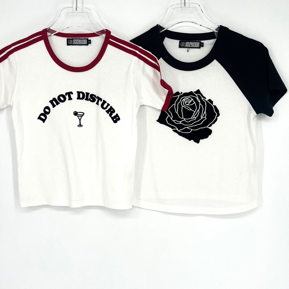 Girl Dangerous Top Womens S Bundle Set Velvet Rose‎ Martini Graphic